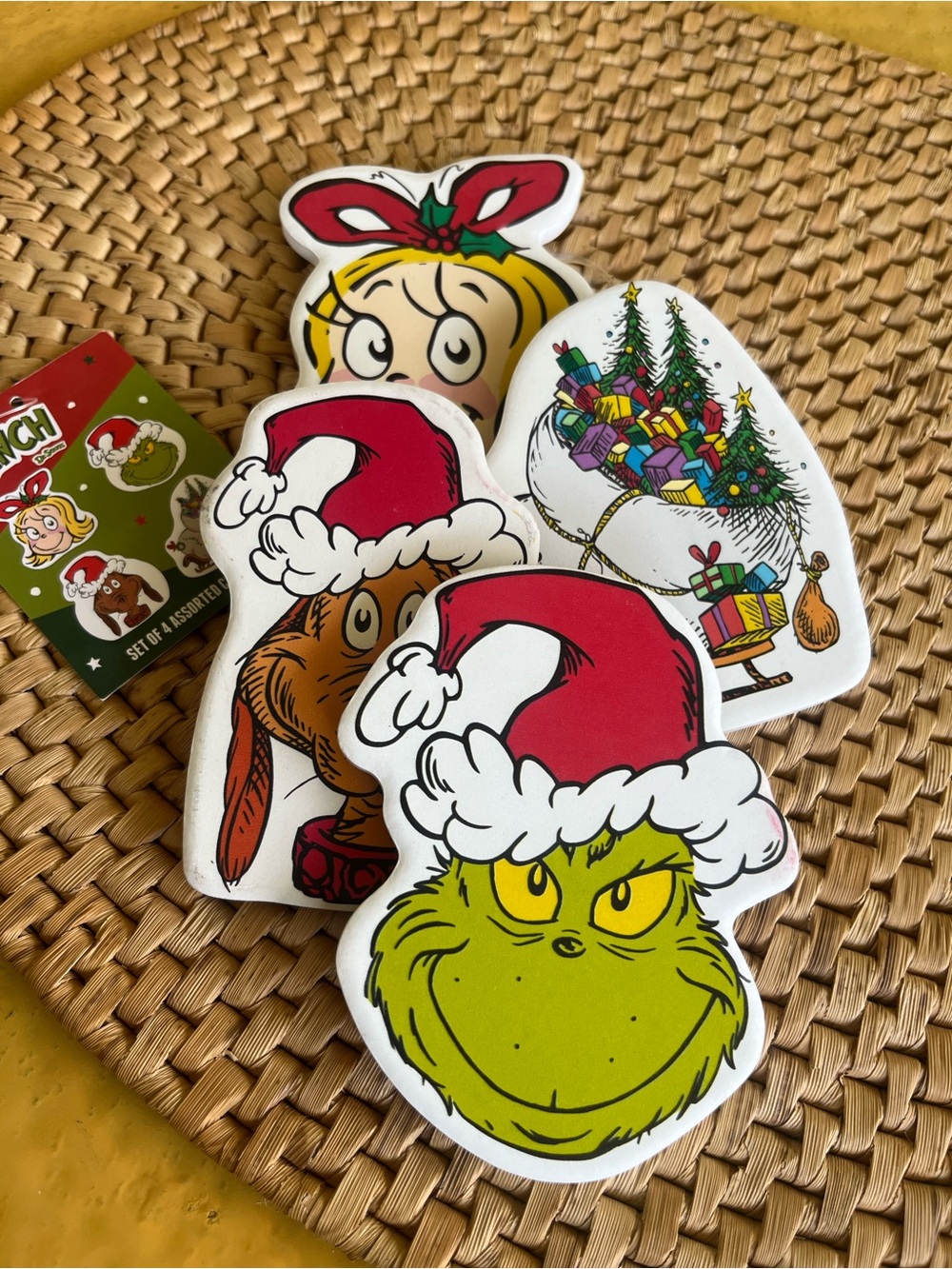 Set of 4 Dr. Seuss Holiday Coasters - The Grinch by Dr. Seuss